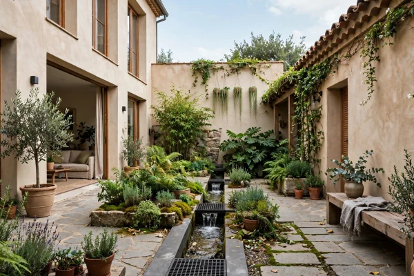 Interior Courtyard Drainage Designs for Residential Homes With Enclosed Open Air Living Spaces